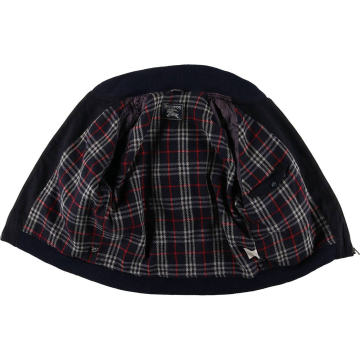 Burberry's wool blouson, men's size L unclear navy blue type Vintage Second Hand