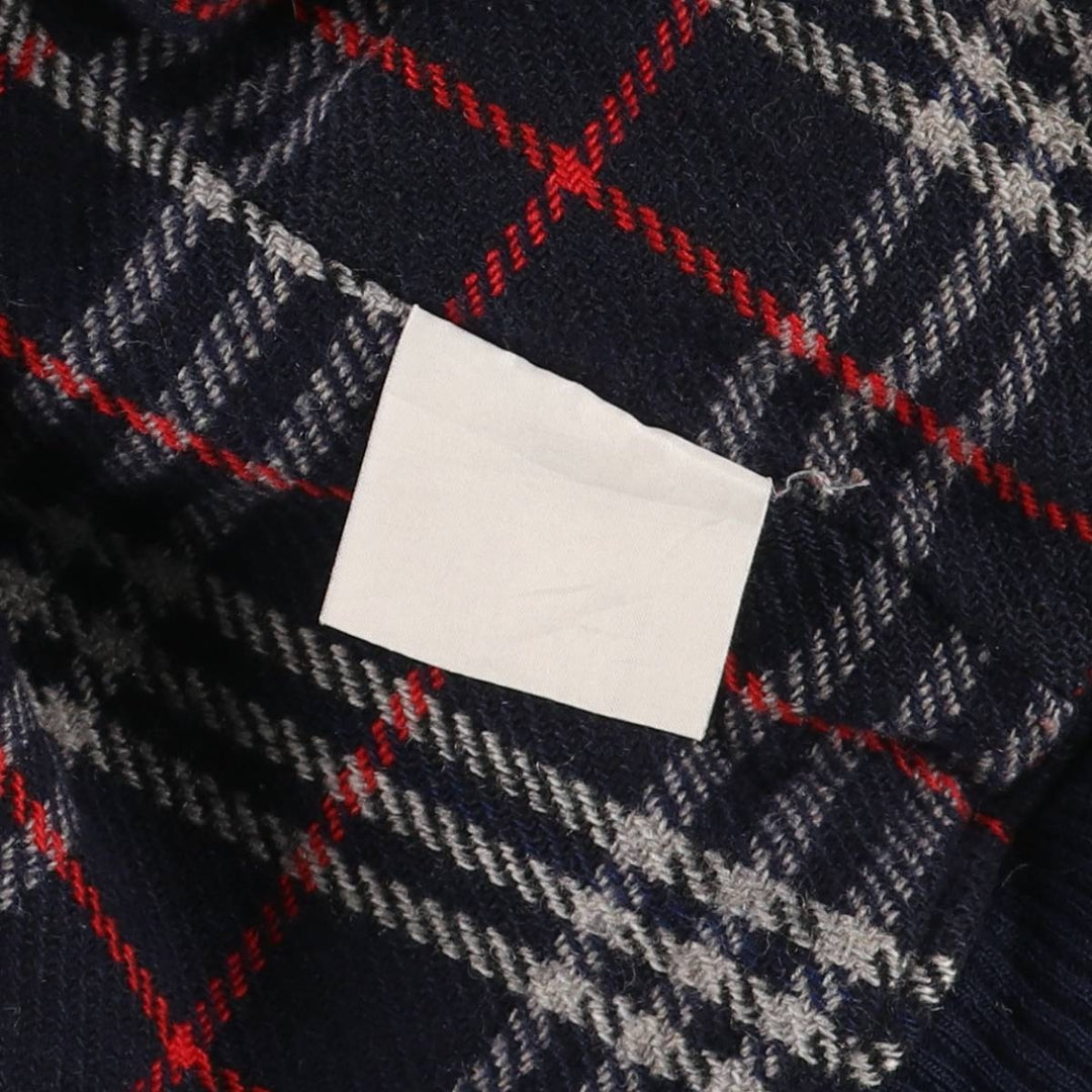 Burberry's wool blouson, men's size L unclear navy blue type Vintage Second Hand