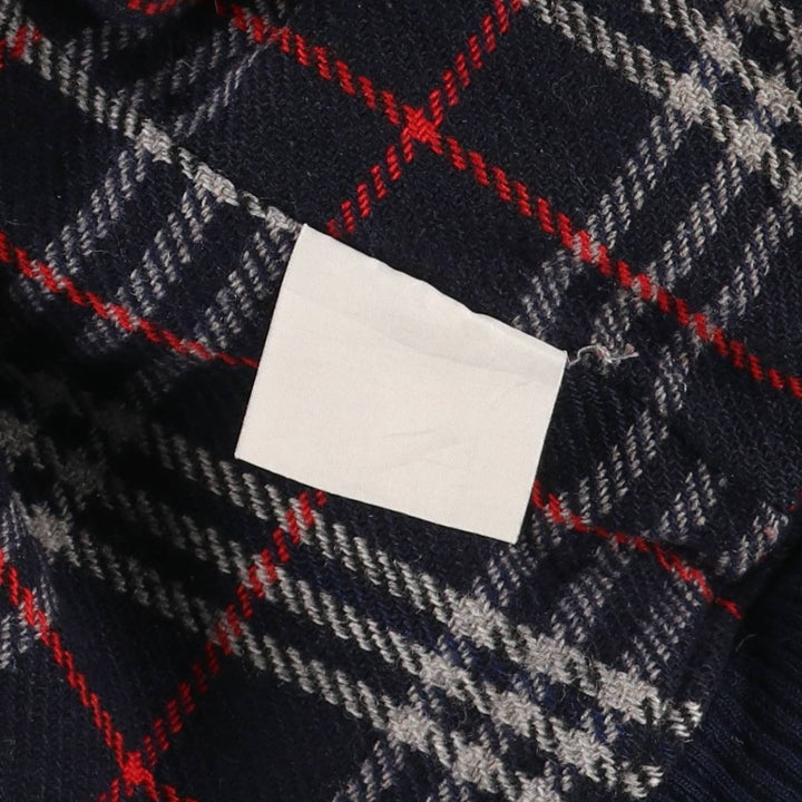 Burberry's wool blouson, men's size L unclear navy blue type Vintage Second Hand