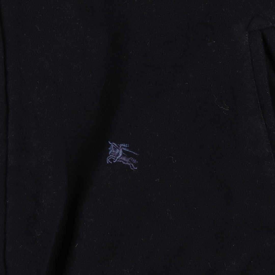 Burberry's wool blouson, men's size L unclear navy blue type Vintage Second Hand