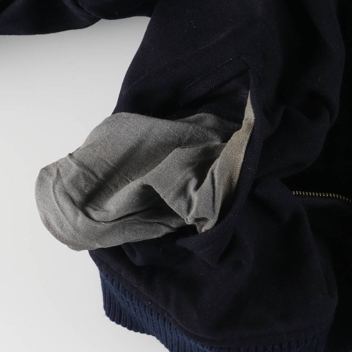 Burberry's wool blouson, men's size L unclear navy blue type Vintage Second Hand