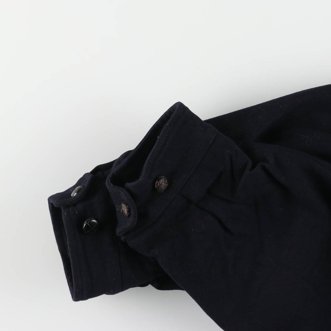 Burberry's wool blouson, men's size L unclear navy blue type Vintage Second Hand