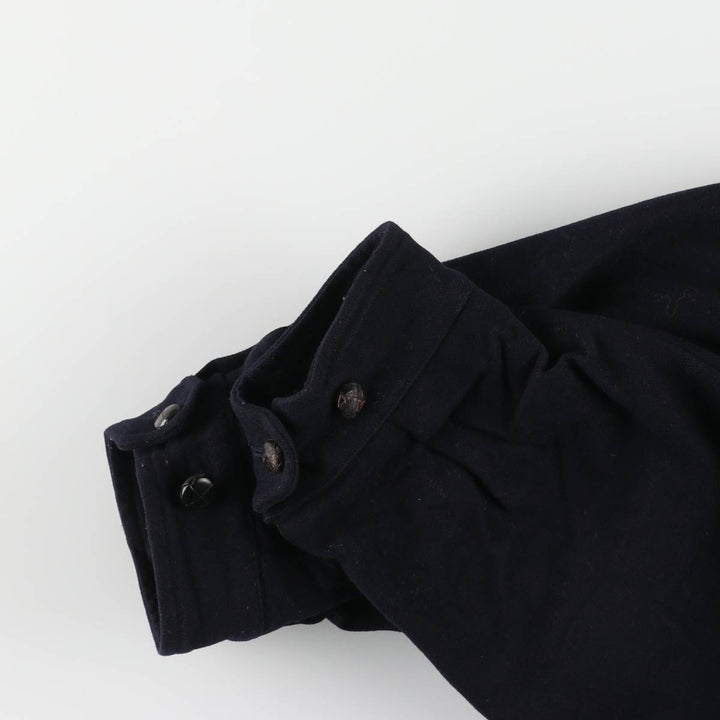 Burberry's wool blouson, men's size L unclear navy blue type Vintage Second Hand