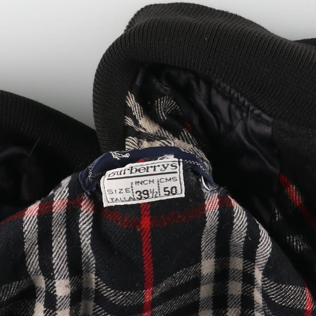 Burberry's cashmere-blend wool blouson, men's size M wool navy blue type Vintage Second Hand