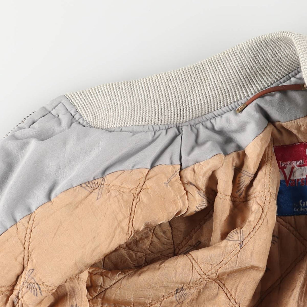 Vintage 1970'S Catalina Varsity Padded Derby Jacket with Cup Shoulder Strap, Men's Size XS unclear gray type Vintage Second Hand