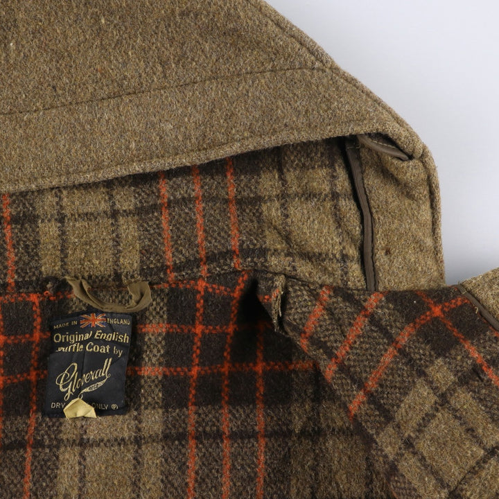 Vintage 1970'S Gloverall duffle coat, made in England, size small, men's wool brown type Vintage Second Hand