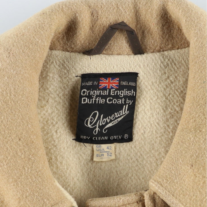 Vintage 1970'S Gloverall duffle coat, made in England, size L, men's wool Beige type Vintage Second Hand