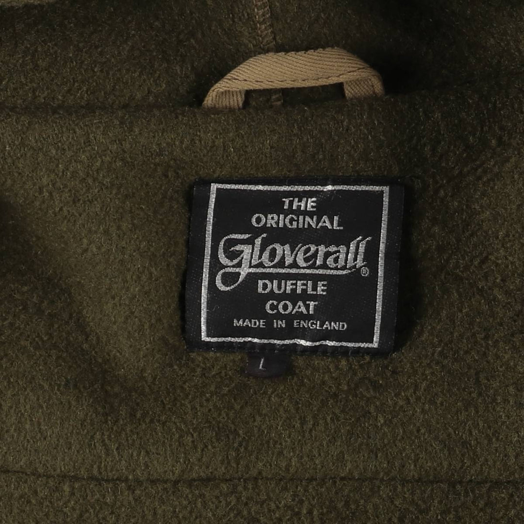 Gloverall duffle coat, made in England, men's size L wool Khaki type Vintage Second Hand