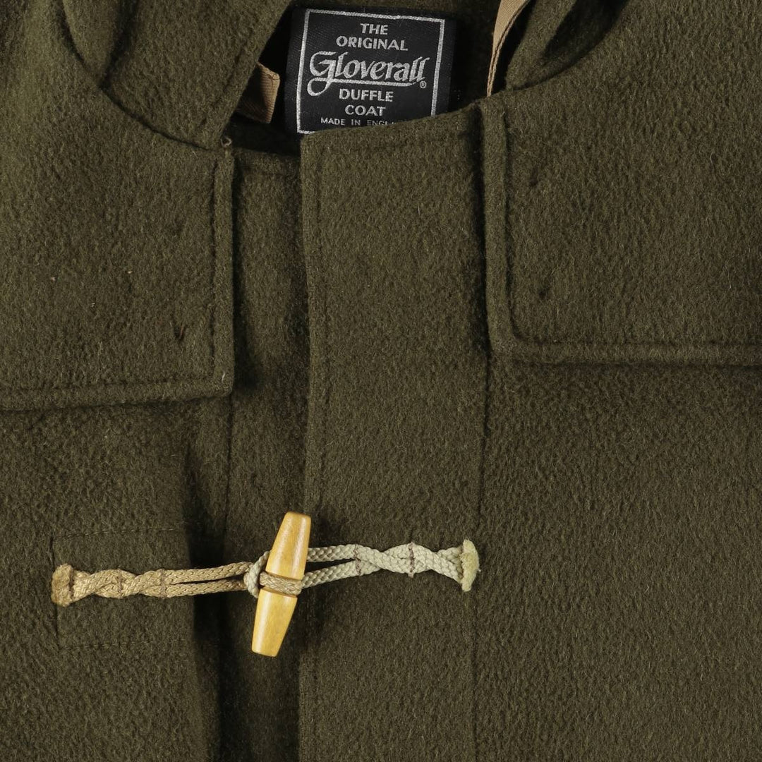 Gloverall duffle coat, made in England, men's size L wool Khaki type Vintage Second Hand