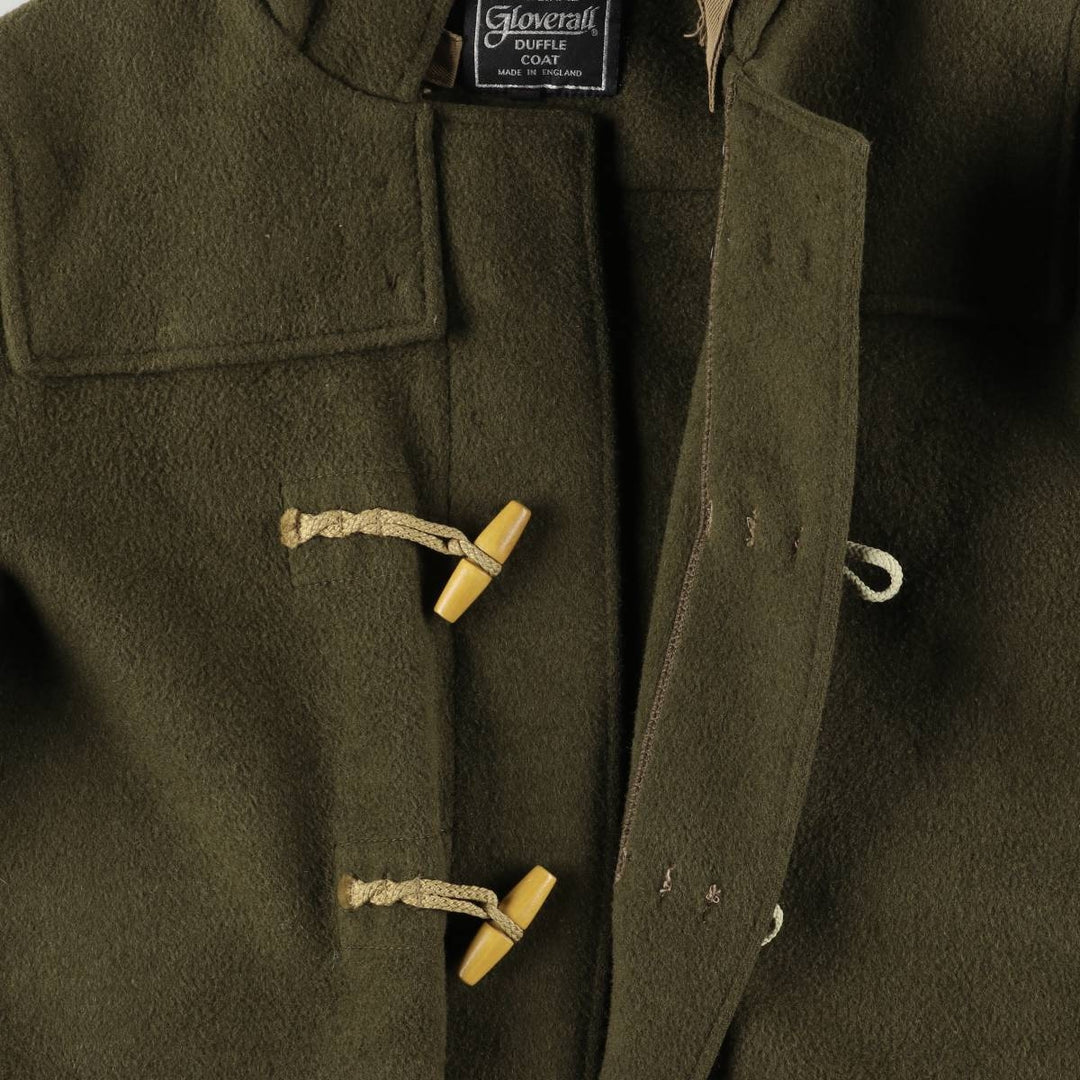 Gloverall duffle coat, made in England, men's size L wool Khaki type Vintage Second Hand
