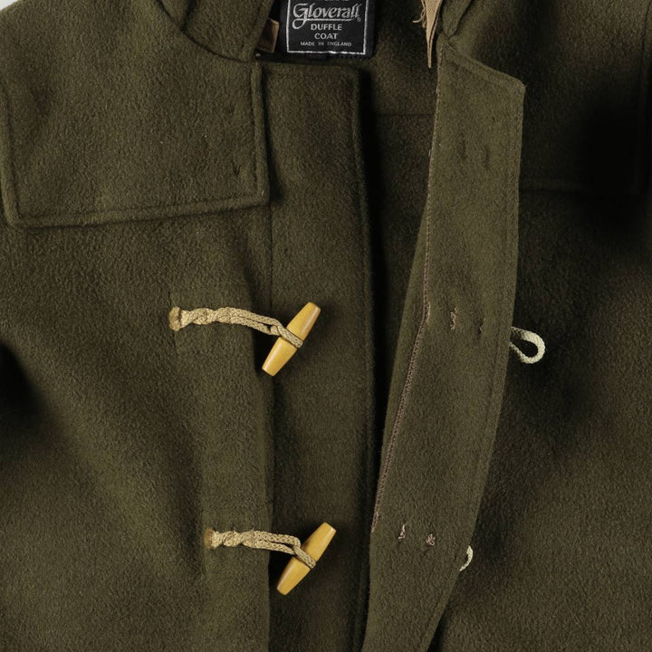 Gloverall duffle coat, made in England, men's size L wool Khaki type Vintage Second Hand