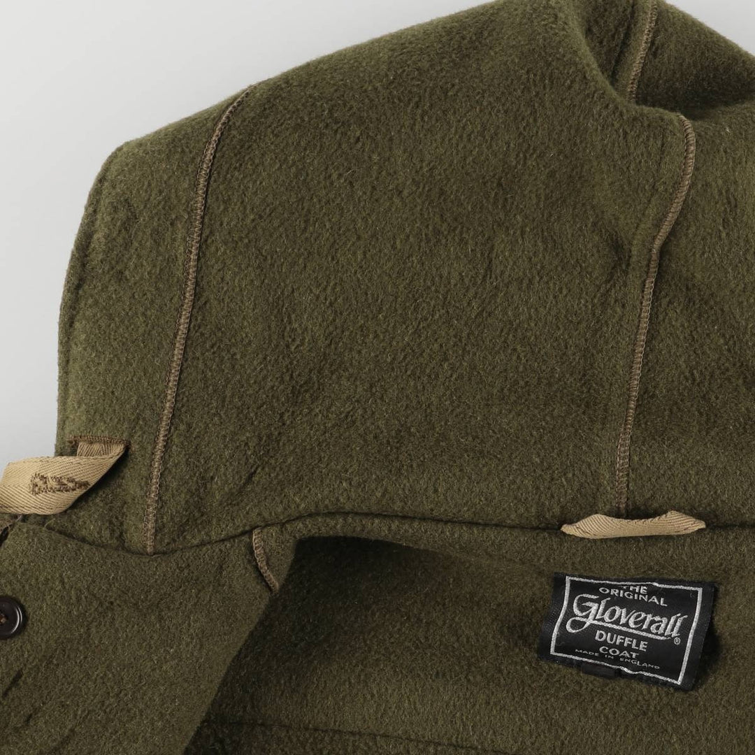 Gloverall duffle coat, made in England, men's size L wool Khaki type Vintage Second Hand