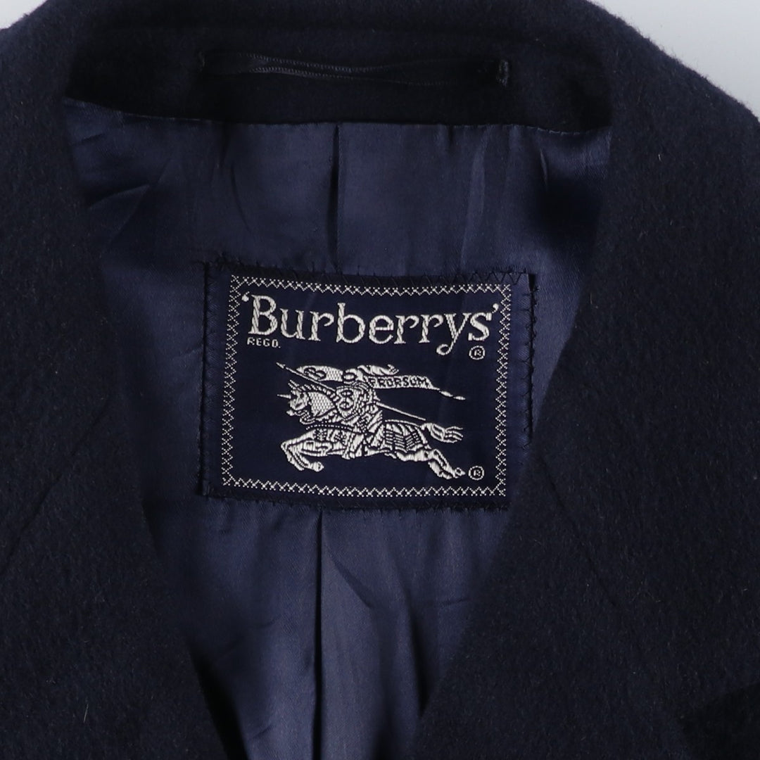 Burberry's BURBERRY LONDON Cashmere Blend Wool Chesterfield Coat, Men's XL wool navy blue type Vintage Second Hand