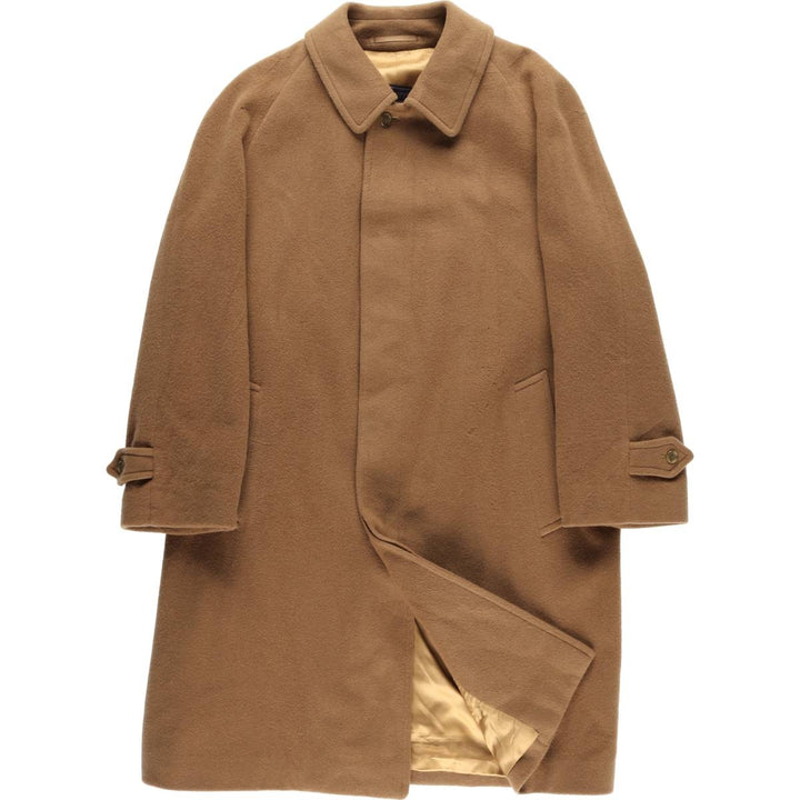 Burberry's wool long coat, made in England, size M wool beige type brown Vintage Second Hand