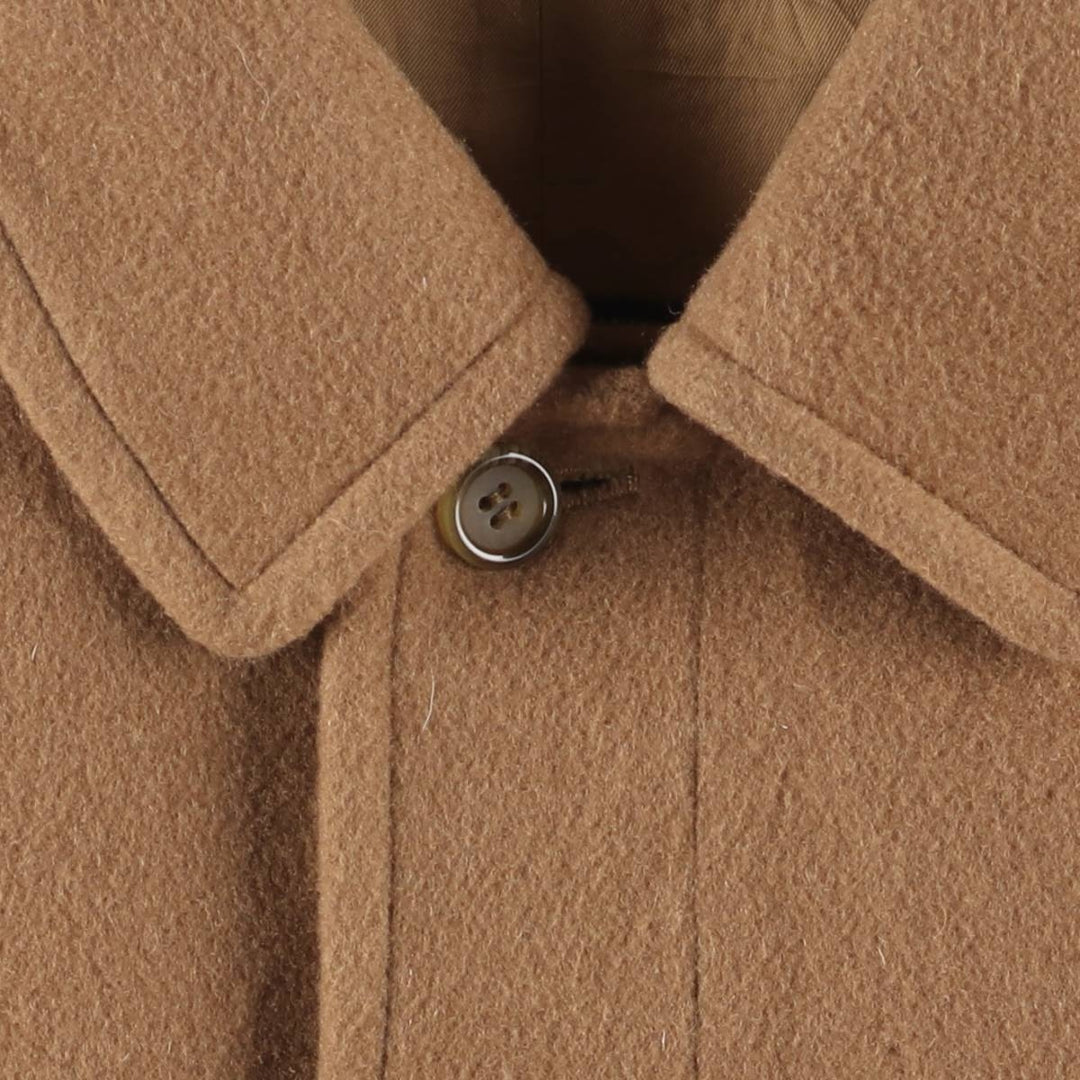 Burberry's wool long coat, made in England, size M wool beige type brown Vintage Second Hand
