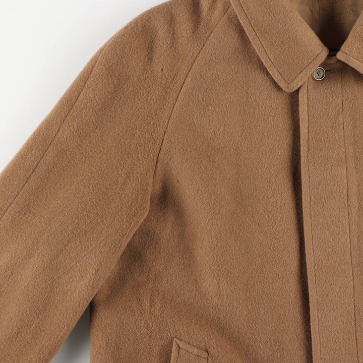 Burberry's wool long coat, made in England, size M wool beige type brown Vintage Second Hand