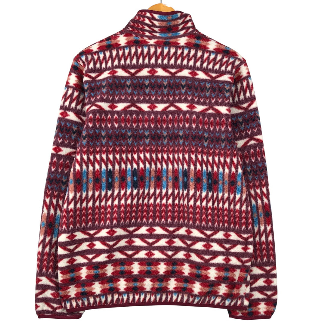 Patagonia Synchilla Snap-on T-shirt (25455FA18) - All-over print, half-snap fleece pullover, men's size M polyester red type Vintage Second Hand