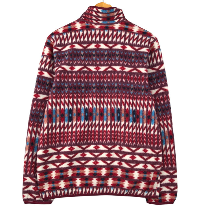 Patagonia Synchilla Snap-on T-shirt (25455FA18) - All-over print, half-snap fleece pullover, men's size M polyester red type Vintage Second Hand