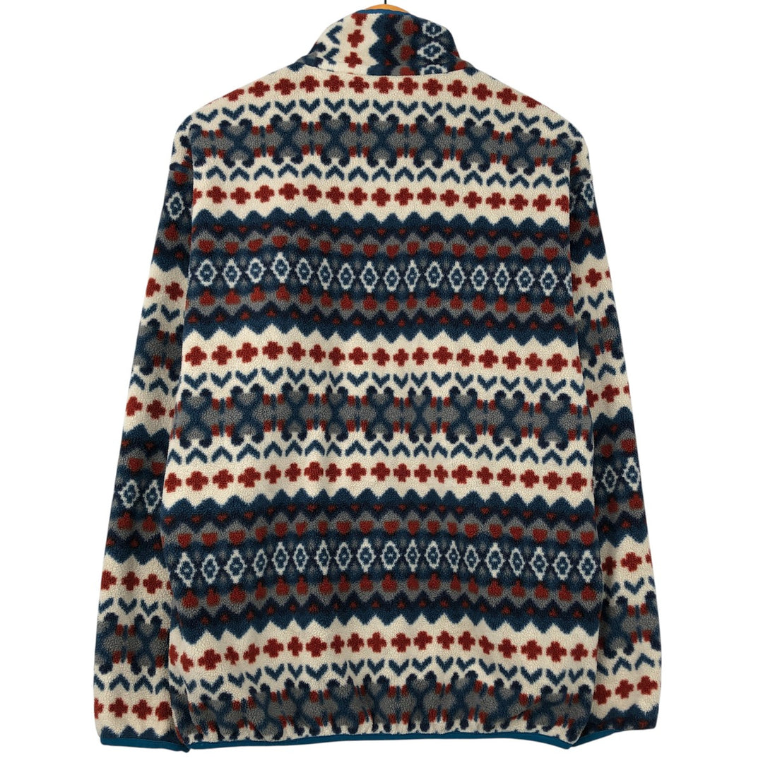 Patagonia Synchilla Snap-T 25450FA15 Native Pattern Half-Snap Fleece Pullover, Men's Medium polyester navy blue type Vintage Second Hand