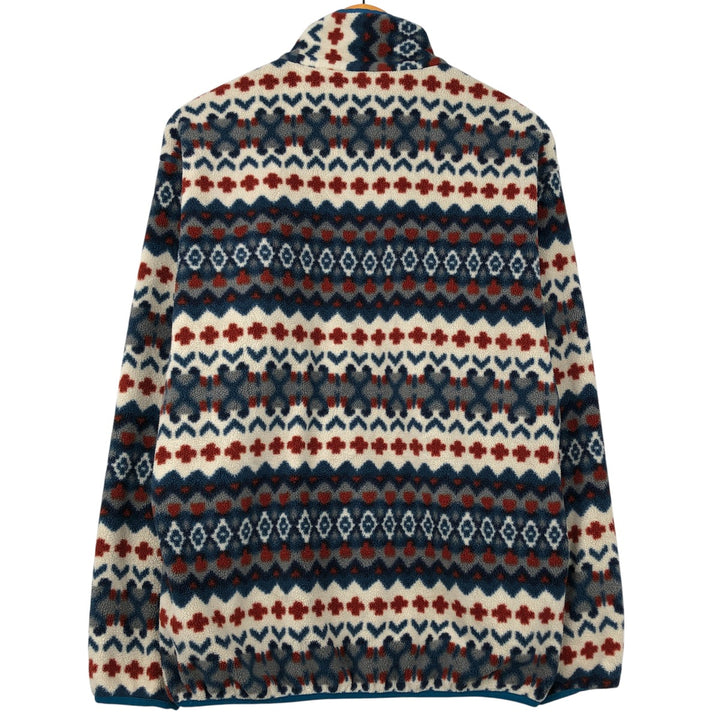 Patagonia Synchilla Snap-T 25450FA15 Native Pattern Half-Snap Fleece Pullover, Men's Medium polyester navy blue type Vintage Second Hand