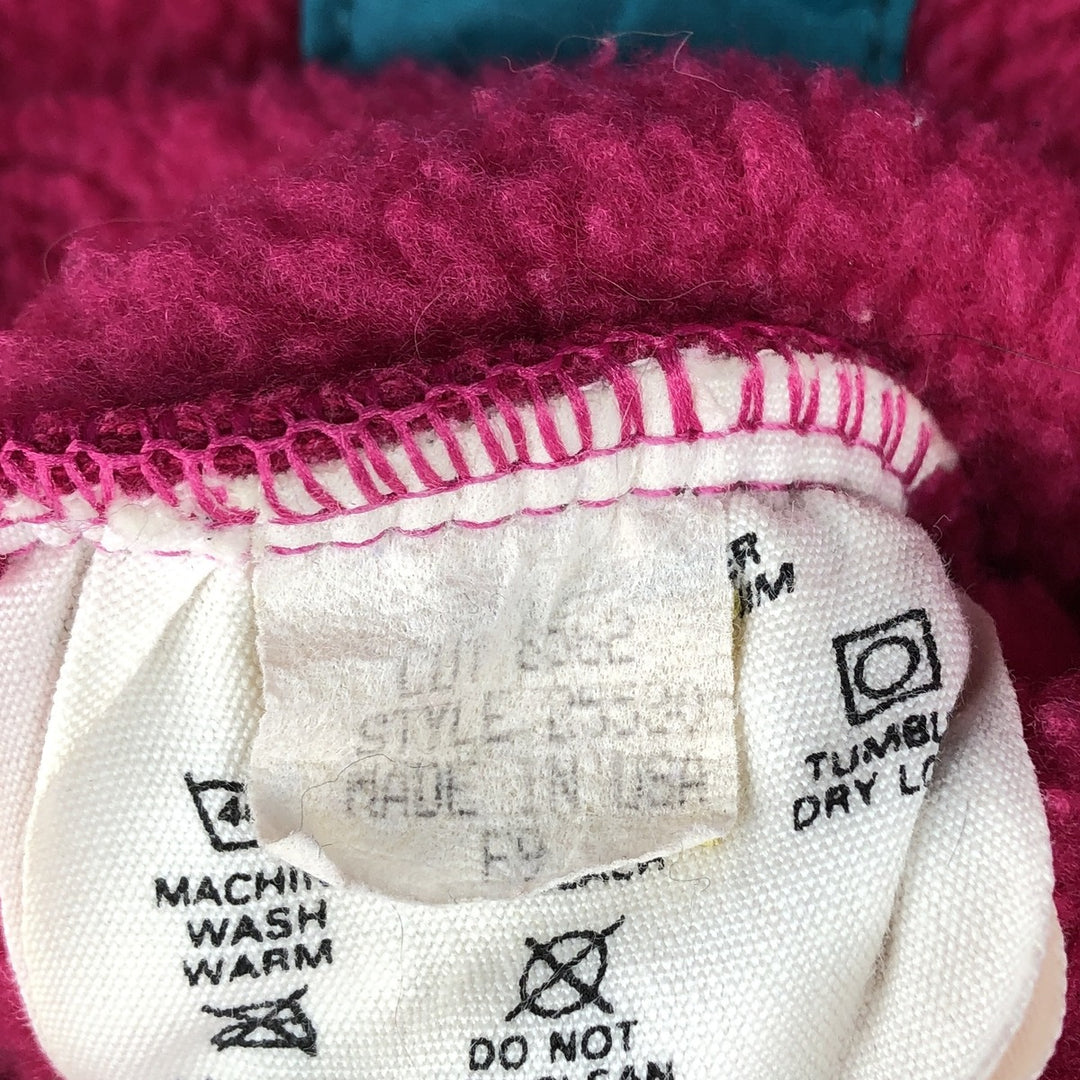 1980'S Patagonia SYNCHILLA Snap-T Shirt (25520F9) - Half-Snap Fleece Pullover, Made in USA, Men's Size L polyester pink type Vintage Second Hand