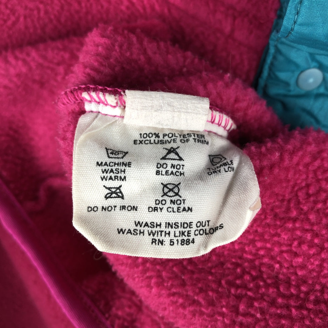 1980'S Patagonia SYNCHILLA Snap-T Shirt (25520F9) - Half-Snap Fleece Pullover, Made in USA, Men's Size L polyester pink type Vintage Second Hand