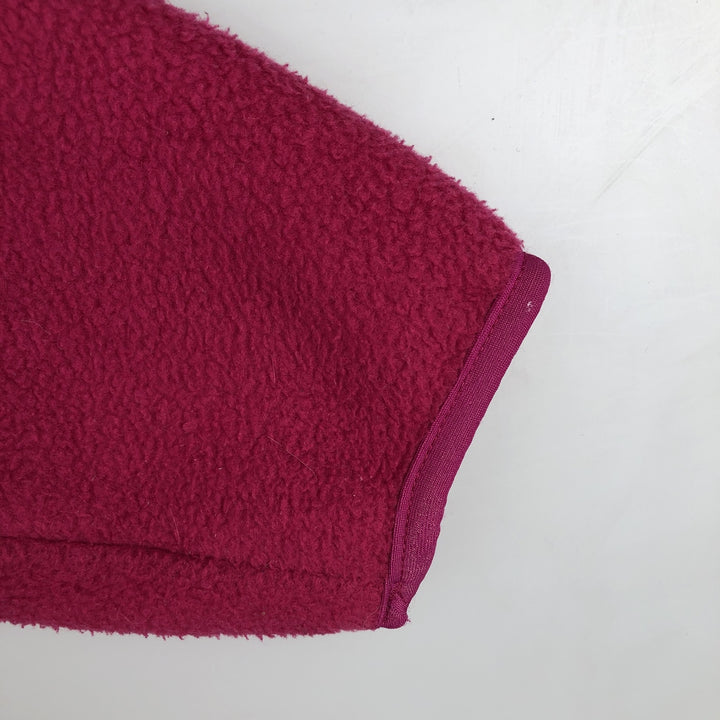 1980'S Patagonia SYNCHILLA Snap-T Shirt (25520F9) - Half-Snap Fleece Pullover, Made in USA, Men's Size L polyester pink type Vintage Second Hand