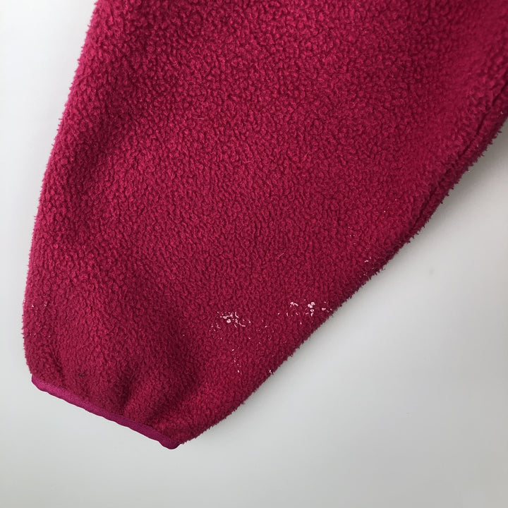 1980'S Patagonia SYNCHILLA Snap-T Shirt (25520F9) - Half-Snap Fleece Pullover, Made in USA, Men's Size L polyester pink type Vintage Second Hand