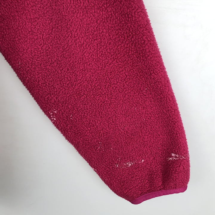 1980'S Patagonia SYNCHILLA Snap-T Shirt (25520F9) - Half-Snap Fleece Pullover, Made in USA, Men's Size L polyester pink type Vintage Second Hand