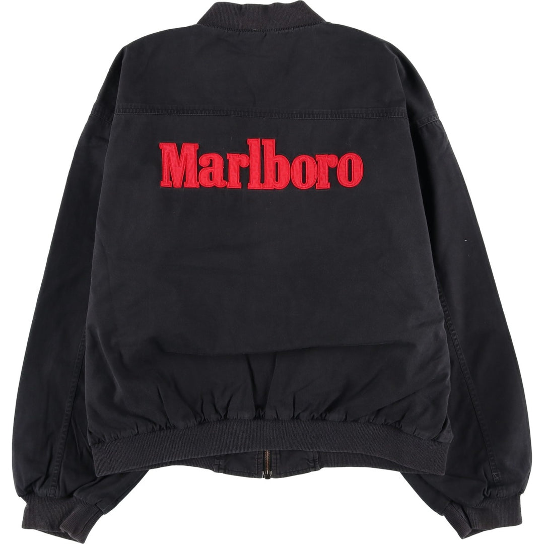 Marlboro Back Logo Reversible Advertising Cotton Blouson, Men's Size L cotton black type Vintage Second Hand