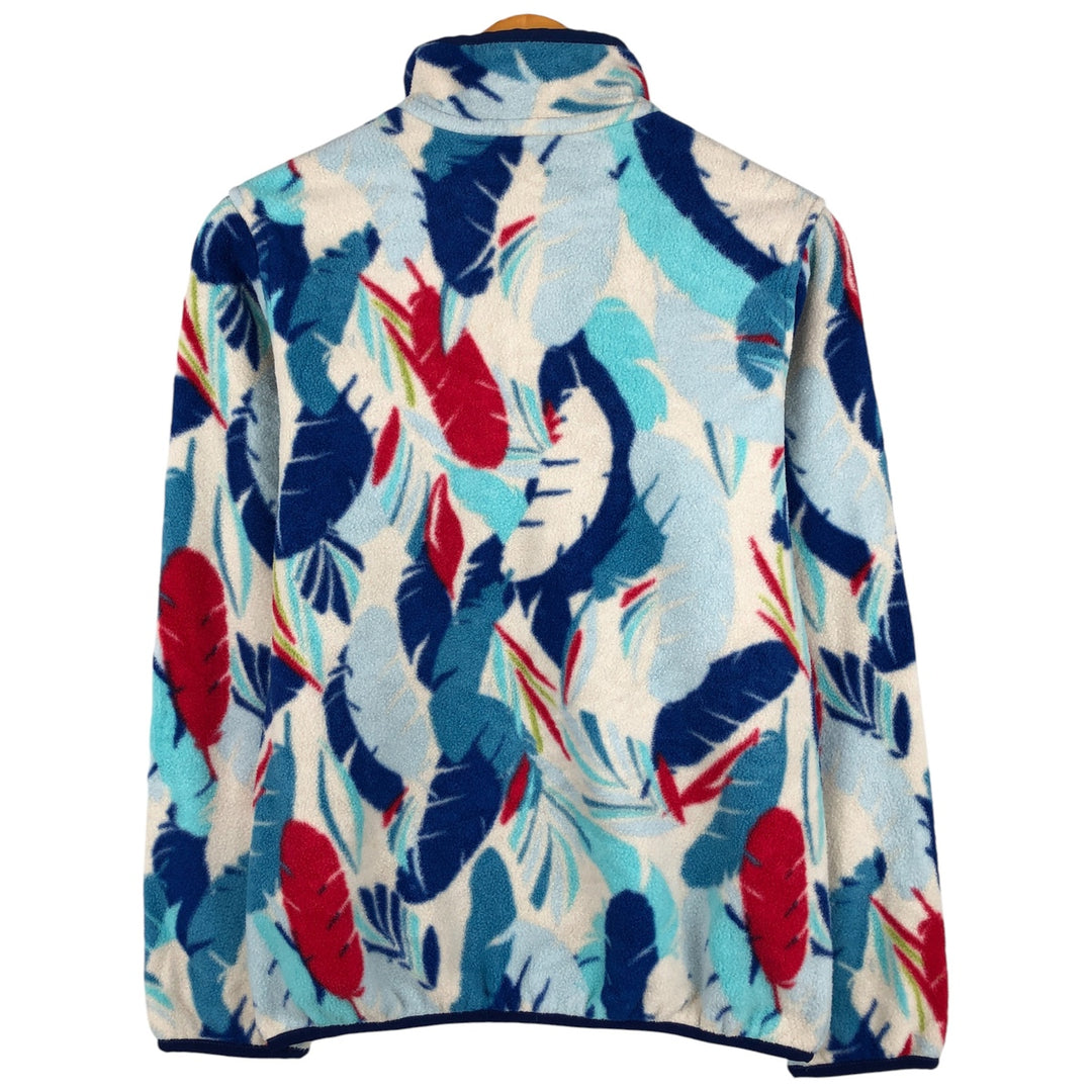 Patagonia Lightweight Synchilla Snap Tee 25455SP16, All-Over Print Half-Snap Fleece Pullover, Women's Size Small polyester white type Vintage Second Hand