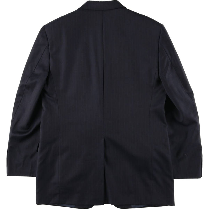 Burberry's BURBERRY LONDON Stripe Pattern Wool Tailored Jacket, Made in USA, Men's Size M (approx.) wool navy blue type Vintage Second Hand