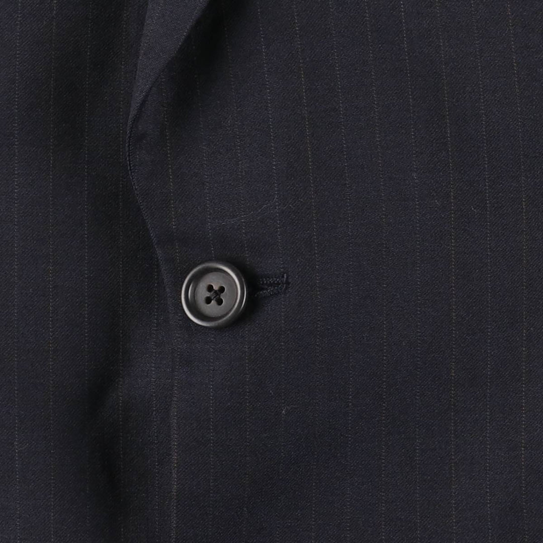 Burberry's BURBERRY LONDON Stripe Pattern Wool Tailored Jacket, Made in USA, Men's Size M (approx.) wool navy blue type Vintage Second Hand