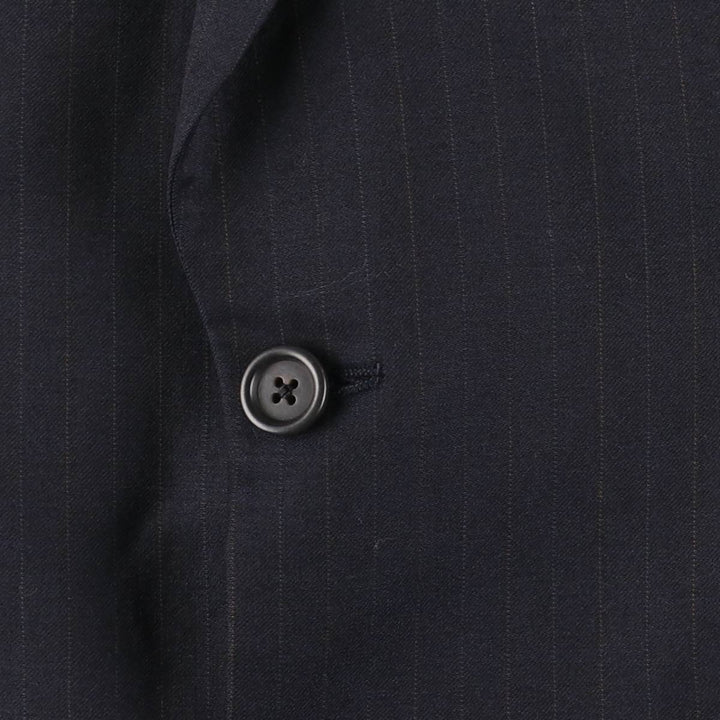 Burberry's BURBERRY LONDON Stripe Pattern Wool Tailored Jacket, Made in USA, Men's Size M (approx.) wool navy blue type Vintage Second Hand