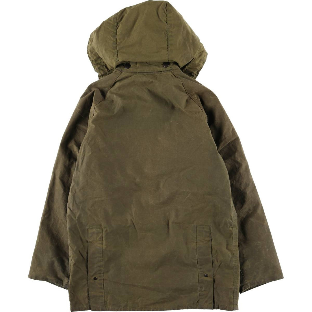 1980'S Barbour Bedale 2-Warrant Hooded Waxed Cotton Oiled Jacket, Made in England, Men's Size XS (Equivalent), Vintage unclear Khaki type Vintage Second Hand