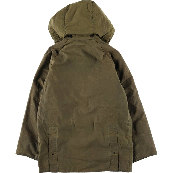 1980'S Barbour Bedale 2-Warrant Hooded Waxed Cotton Oiled Jacket, Made in England, Men's Size XS (Equivalent), Vintage unclear Khaki type Vintage Second Hand