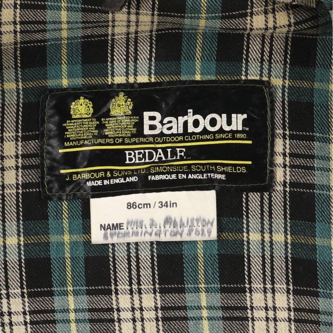 1980'S Barbour Bedale 2-Warrant Hooded Waxed Cotton Oiled Jacket, Made in England, Men's Size XS (Equivalent), Vintage unclear Khaki type Vintage Second Hand