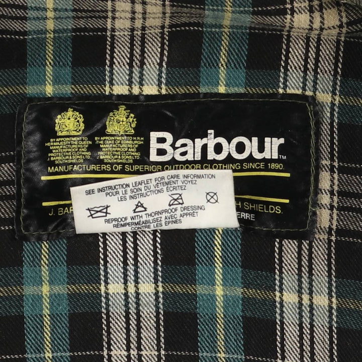 1980'S Barbour Bedale 2-Warrant Hooded Waxed Cotton Oiled Jacket, Made in England, Men's Size XS (Equivalent), Vintage unclear Khaki type Vintage Second Hand
