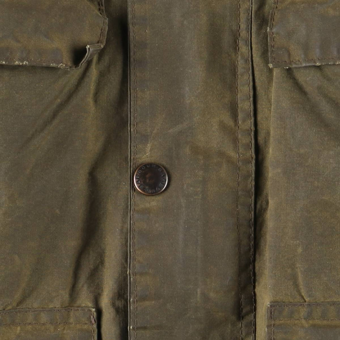 1980'S Barbour Bedale 2-Warrant Hooded Waxed Cotton Oiled Jacket, Made in England, Men's Size XS (Equivalent), Vintage unclear Khaki type Vintage Second Hand