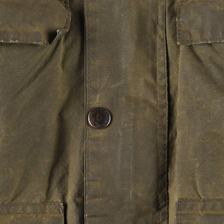 1980'S Barbour Bedale 2-Warrant Hooded Waxed Cotton Oiled Jacket, Made in England, Men's Size XS (Equivalent), Vintage unclear Khaki type Vintage Second Hand