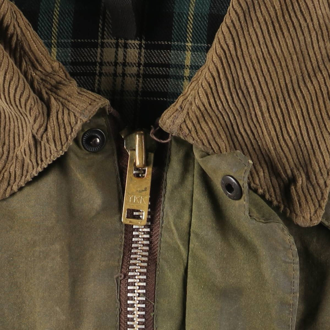1980'S Barbour Bedale 2-Warrant Hooded Waxed Cotton Oiled Jacket, Made in England, Men's Size XS (Equivalent), Vintage unclear Khaki type Vintage Second Hand