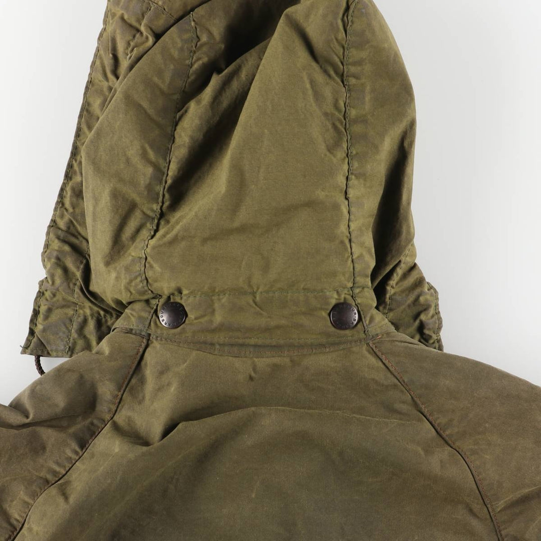 1980'S Barbour Bedale 2-Warrant Hooded Waxed Cotton Oiled Jacket, Made in England, Men's Size XS (Equivalent), Vintage unclear Khaki type Vintage Second Hand