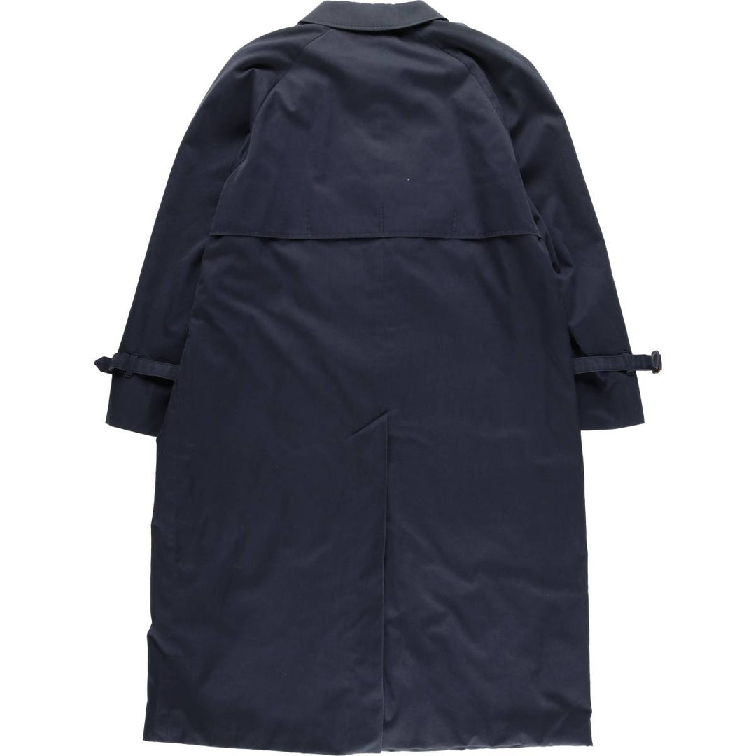 Aquascutum Balmacaan Coat (Stand Collar Coat), Made in England, Men's Size XL (approx.) unclear navy blue type Vintage Second Hand