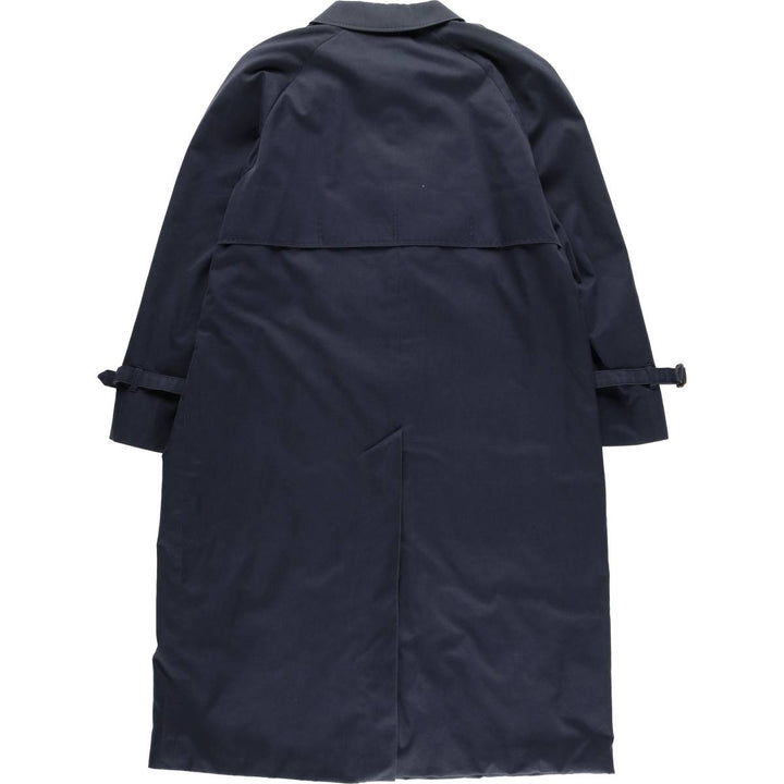 Aquascutum Balmacaan Coat (Stand Collar Coat), Made in England, Men's Size XL (approx.) unclear navy blue type Vintage Second Hand
