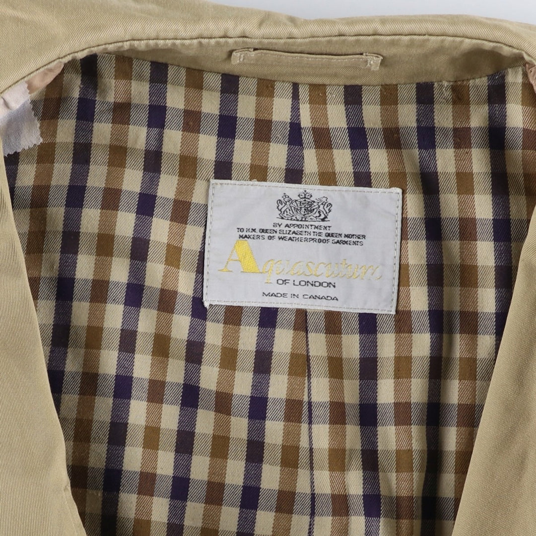 Aquascutum Balmacaan Coat (Stand Collar Coat), Made in Canada, Men's Size XL (approx.) unclear Beige type Vintage Second Hand