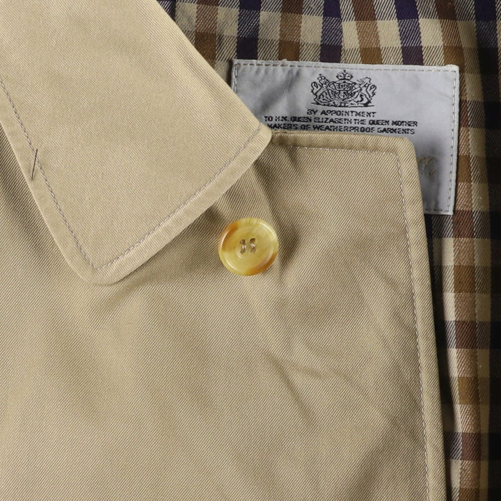 Aquascutum Balmacaan Coat (Stand Collar Coat), Made in Canada, Men's Size XL (approx.) unclear Beige type Vintage Second Hand