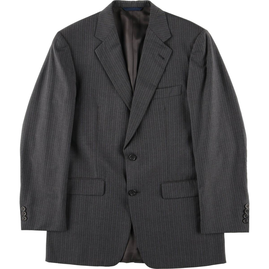 Burberry's BURBERRY LONDON Stripe Pattern Wool Tailored Jacket, Made in USA, Men's Size M (approx.) wool gray type Vintage Second Hand