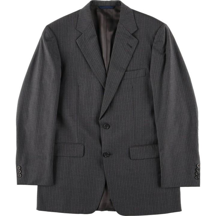 Burberry's BURBERRY LONDON Stripe Pattern Wool Tailored Jacket, Made in USA, Men's Size M (approx.) wool gray type Vintage Second Hand