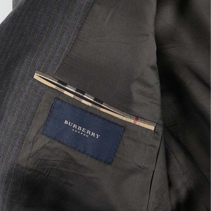 Burberry's BURBERRY LONDON Stripe Pattern Wool Tailored Jacket, Made in USA, Men's Size M (approx.) wool gray type Vintage Second Hand