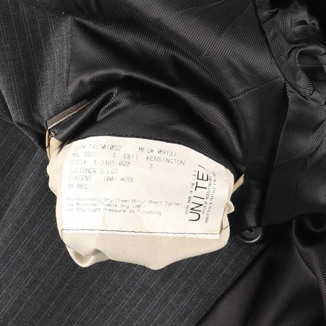 Burberry's BURBERRY LONDON Stripe Pattern Wool Tailored Jacket, Made in USA, Men's Size M (approx.) wool gray type Vintage Second Hand